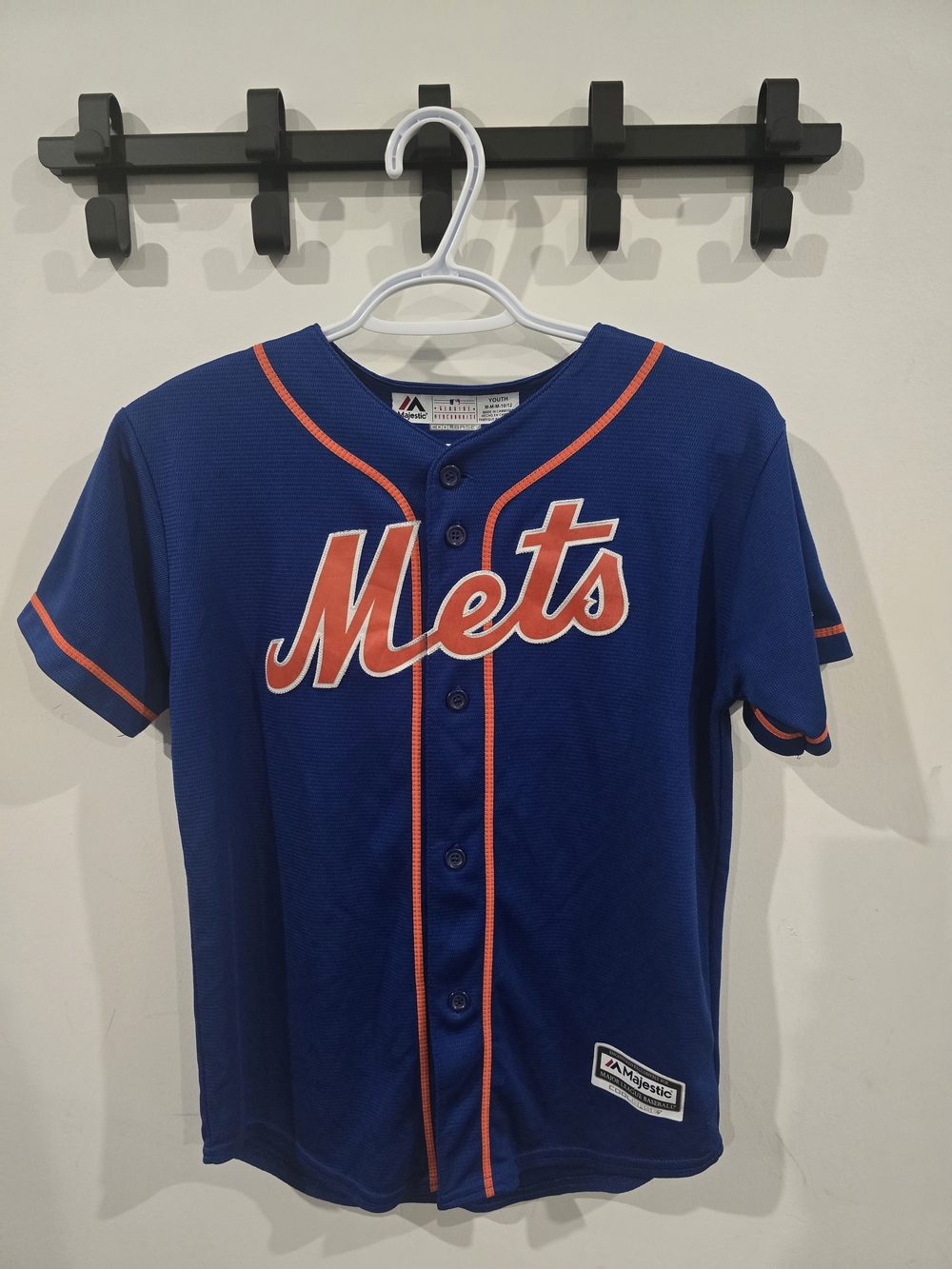 MLB Mets Youth Blue and Orange Button-Up Jersey